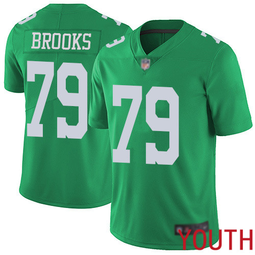 Youth Philadelphia Eagles #79 Brandon Brooks Limited Green Rush Vapor Untouchable NFL Jersey Football